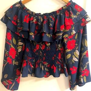 Chealsea and Violet off the shoulder floral top.